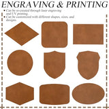 5 Pack Laserable Leatherette Sheet Faux Leather Laser Engraving Leather Blank Hat Patches with Heat Press Adhesive for Laser Engraving DIY Hat Cap Beanie UV Printing Craft Supplies (Bourbon Brown) GrliTra