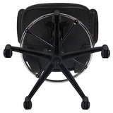 Flash Furniture Kelista Mid-Back Swivel Office Chair with Adjustable LeatherSoft Seat Height, Ergonomic Mesh Chair with Flip-Up Arms, Black Flash Furniture