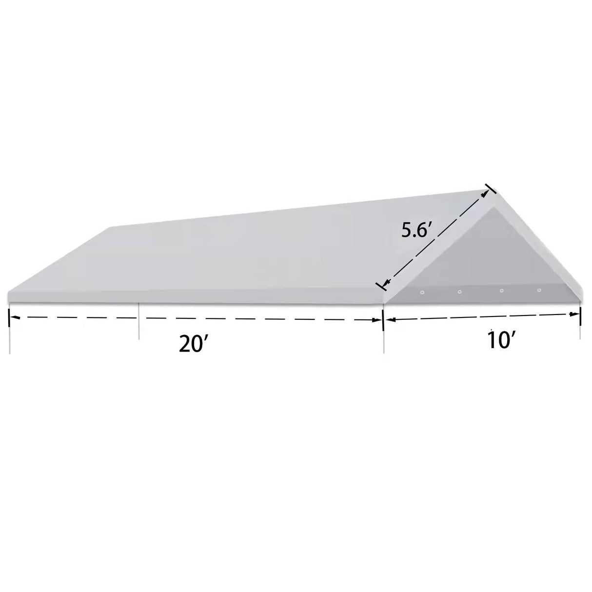 CYS Canopy 10 x 20 Feet Carport Replacement Canopy Cover for Car Tent Top Garage Shelter Cover with Ball Bungees (Only Cover, Frame Not Included) CYS Canopy