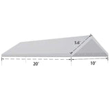 CYS Canopy 10 x 20 Feet Carport Replacement Canopy Cover for Car Tent Top Garage Shelter Cover with Ball Bungees (Only Cover, Frame Not Included) CYS Canopy