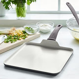 GreenLife Soft Grip Healthy Ceramic Nonstick, 11" Griddle Pan, PFAS-Free, Dishwasher Safe, Grey GreenLife