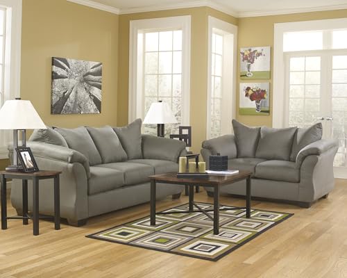 Signature Design by Ashley 1` Darcy Casual Plush Loveseat, Grayish Brown, 39"D x 67"W x 40"H, Gray Signature Design by Ashley