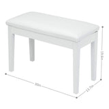 Bonnlo White Duet Piano Bench Wooden Keyboard Bench with Storage and Padded Cushion Bonnlo