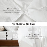 Bedsure Removable Cover with Comforter Duvet Insert Full - 5 Pieces White Prewashed Soft Bedding Set for All Seasons Use, Includes 1 Duvet Cover, 1 Comforter, 1 Fitted Sheet, 2 Pillow Shams Bedsure