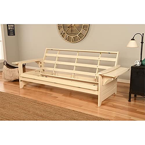 Kodiak Furniture Phoenix Full-Size Traditional Hardwood Frame in Antique White - WoodArtSupply