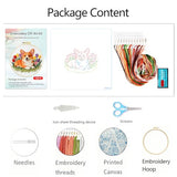 Zhenqing Corgi Embroidery Kit for Beginners, Pre-Printed 29x29cm Cotton Fabric with 20cm Hoop, Cute Dog with Tulips Spring Design (C0216)