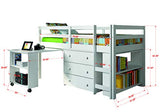 Donco Kids Study Modern Twin Low Loft Bed in White Finish Donco Kids