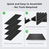 Cloudray 400x400mm Honeycomb Laser Bed with 4 Positioning Fixture Clamps, Desktop Laser Engraver Accessories, Honeycomb Working Table for CNC Laser Cutter, Each Working Area 15.7"x3.9", 4PCS, Black Cloudray