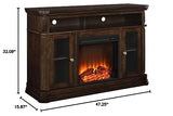 Ameriwood Home Brooklyn Fireplace TV Stand for TVs up to 50 Inch, Replaceable Electric Fireplace Insert Heater, Realistic Log and Flame Effect, For Living Room or Bedroom, Espresso Ameriwood Home
