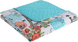 VCNY Home Blue Quilt for Queen Bed - 3-Piece Full or Queen Comforter Alternative, Bedspread Coverlet with Shams (Eiffel Paris Decor) VCNY Home