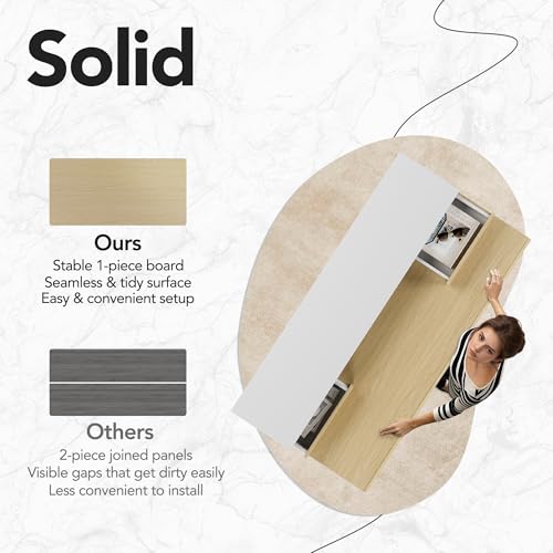 HUANUO Standing Desk with Drawers, 48 Inches Electric Height Adjustable Desk with Storage, Whole-Piece Board Sit Stand Up Desk with Monitor Shelf, Light Walnut HUANUO