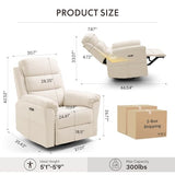FLEXISPOT Souffle-Pro Swivel Rocker Recliner Chair with Nightlight, Power Nursery Glider Recliner with Massage & Heat, Adjustable Headrest, Oeko-TEX Fabric, Ideal for Nursery & Home Relaxation, Cream