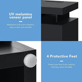 HOMMPA LED Nightstand with Wireless Charging Station 2 Outlets USB Port Type C Black Bedside Table with 3 Drawers Modern Smart LED Nightstand Tall 26.8in High Gloss Night Table with Light for Bedroom HOMMPA