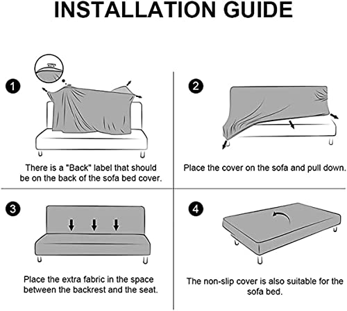 SFYZ HOME Velvet Armless Futon Slipcover,Stretch Silver Fox futon Cover, Modern Solid Color Sofa Bed Cover for for Futon Folding Bed Sofa (Pink,M-61-72.8in/155-185cm) SFYZ HOME