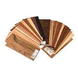 Sauers Exotic Species Wood Identification Kit & Wood Veneer Sample Pack - 4" x 9" – 25 Pieces Sauers
