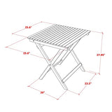 East West Furniture Selma 3 Piece Patio Bistro Outdoor Set Contains a Square Acacia Wood Coffee Table and 2 Folding Arm Chairs, 26x26 Inch, Natural Oil East West Furniture
