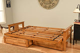Kodiak Furniture Monterey Futon Set with Storage Drawers, with Butternut Base and Linen Stone Mattress Kodiak Furniture