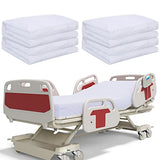 White Hospital Bed Sheets Soft Knitted Sheets 36 x 84 x 14 in Cotton Single Fully Fitted with Elastic All Around, No Wrinkle, Skin Friendly for Home Bed, Massage Table, Hospital, Hotel(4 Pcs) Tudomro