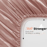 NSGZ 2 Pcs Satin Fitted Sheet and Pillowcase Set, Twin Silky Bottom Bedsheet Fit up to 15 Inch Deep Pocket Mattress, Champagne Soft Satin Bedding Includes 1 Fitted Sheet and 1 Pillowcases NSGZ
