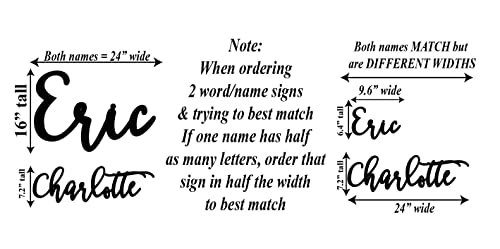 Custom Wood Word Sign, Wall Decor, Personalized Wooden Wall Art, Any cursive word or name sign Kobasic Creations