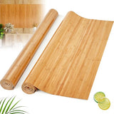 Juexica 2 Pcs Natural Bamboo Wall Panel 4 x 2 ft Bamboo Covering Renewable Pole Wrap Fencing Wainscoting Room Divider for Interior Wall Decoration Bedroom Living Room Ceiling Tiles Outdoor Kitchen Juexica