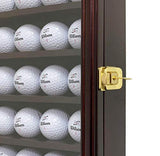 DECOMIL - Solid Wood Golf Ball Display Case Cabinet Wall Rack Holder UV Protection Lockable (Cherry, 49 Golf Ball) DECOMIL