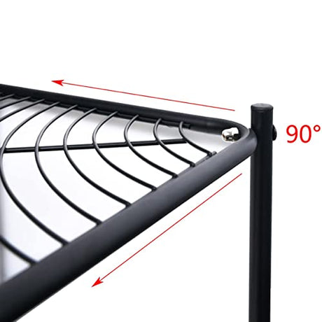 Kimzda 5-Tier Corner Shelf Stand Metal Wire Corner Shelving Display Unit Storage Furniture Multipurpose Space Saving Storage Rack for Living Room, Office, Kitchen, Black KIMZDA