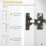 HOMCOM Kitchen Hutch, Pantry Cabinet with Glass Framed Door, Adjustable Shelves and Microwave Space for Dining Room, White HOMCOM