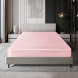 MILVOWOC Twin Satin Sheet - Light Pink, Soft Bottom Fitted Sheet - 1 Piece MILVOWOC