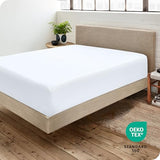 Bare Home Fitted Bottom Sheet King Size - Premium 1800 Microfiber - Ultra-Soft Hotel Luxury - Deep Pocket - Durable and Long Lasting (King, White) Bare Home