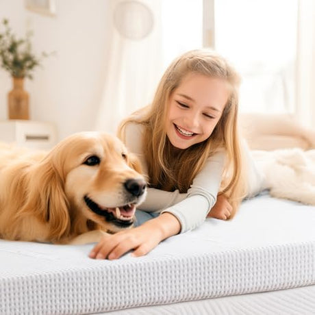 Subrtex Memory Foam Mattress Topper, Twin Gel-Infused Memory Foam Topper, 3 Inch Gel-Infused Memory Foam Topper for Side Stomach Sleepers, CertiPUR-US Certified SUBRTEX