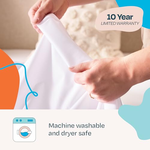Linenspa Waterproof Mattress Protector, Twin Size – Fitted Sheet Style, Breathable, Machine Washable & Dryer Safe, White Linenspa