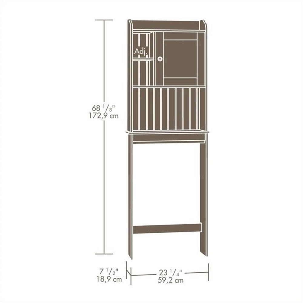 Pemberly Row Over-The-Toilet Etagere, Space-Saver Bathroom Cabinet with Adjustable Shelf in Soft White Pemberly Row