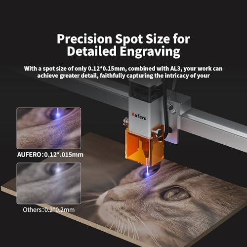 Aufero Laser Engraver Machine 5W Output Power, DIY Laser Engraver Laser Cutter and Engraver for Wood and Metal, Paper, Acrylic, Glass, Leather（5W） Aufero