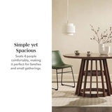 Walker Edison Scandinavian Slatted Wood Pedestal Base Dining Table, 48 Inch, Brown Walker Edison