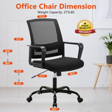 CLATINA Ergonomic Rolling Mesh Desk Chair with Executive Lumbar Support and Adjustable Swivel Design for Home Office Computer Black 8 Pack CLATINA