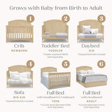 Simmons Kids SlumberTime Emma 4-in-1 Convertible Baby Crib N More - Greenguard Gold Certified, Natural Sandstone