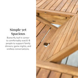 Walker Edison Maui Modern Solid Acacia Wood Slatted Patio Dining Table, 78 Inch, Dark Brown Walker Edison