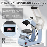 OFFNOVA Hat Heat Press Machine for Caps with 2 Interchangeable Platens, Temp & Time Control with Auto Countdown, Efficient Heat Transfer for HTV Iron On and Sublimation Projects (Handle-Blue) OFFNOVA