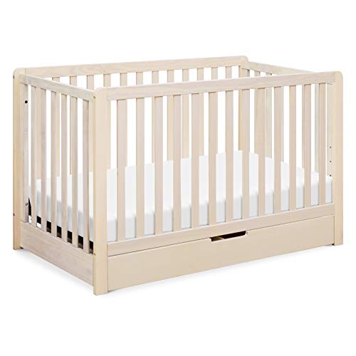 Carter's by DaVinci Colby 4-in-1 Convertible Crib with Trundle Drawer in Washed Natural, Greenguard Gold Certified, Undercrib Storage - WoodArtSupply