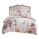 Madison Park Cotton Blend Duvet Set Beautiful Floral Design, All Season, Breathable Comforter Cover Bedding Set, Matching Shams, King/Cal King(104"x92"), Blush 3 Piece Madison Park