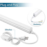 Barrina (Pack of 8) LED T5 Integrated Single Fixture, 4FT, 2200lm, 5000K, 20W, Utility Shop Light, Ceiling and Under Cabinet Light, ETL Listed, with Built-in ON/Off Switch Barrina