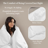 Threadmill White Duvet Cover Queen Size Bedding Set, Breathable Comforter Cover, Soft 3-Pc Cotton Queen Duvet Cover Set with 2 Pillow Shams, Strong Button Closure & Corner Ties, Fits Full Duvet Threadmill