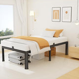 Superay 16 Inch Twin Size Metal Platform Bed Frame with Round Corners, Storage Space Under High Bed Frame-Heavy Duty Steel Slats Support, Noise Free - Easy Assembly - No Box Spring Needed Superay