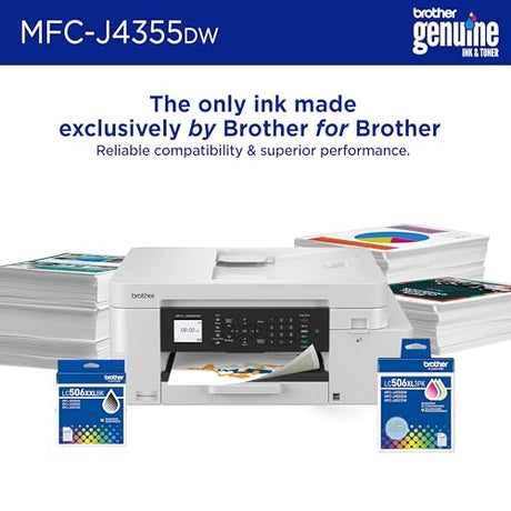 Brother INKvestment 4355 Wireless Color Inkjet All-in-One Printer with 1.8” Color Display and Manual Feed Slot | Includes Refresh Subscription Trial(1) (MFC-J4355DW) Brother