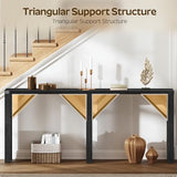 YATINEY Console Table, 63" Long Behind Couch Sofa Table, Entryway Table, Farmhouse Console Table for Narrow Spaces, Hallway, Living Room, Black CT30BB YATINEY