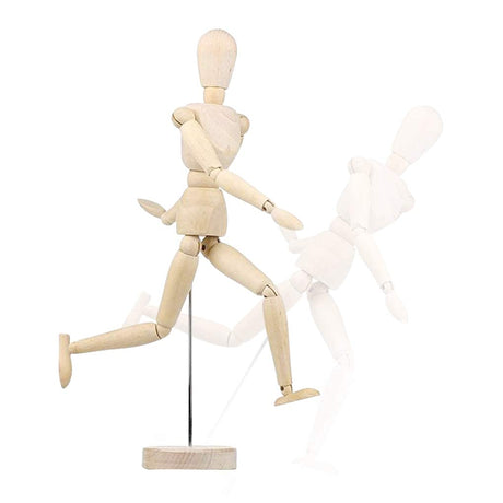 8 Inch Artists Wooden Manikin Flexible Body Joints Human Figure Puppet Model Wood Male Mannequin Doll Ornament Stand for Home Office Desk Decoration Sketching Drawing Painting Supplies Gift Holiberty