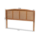 BOWERY HILL Modern Wood Queen Size Headboard with Woven Detailing in Brown BOWERY HILL