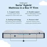 Serta Sleeptrue Firm 11" Full Hybrid Mattress in a Box, Cooling, Breathable, and Pressure Relieving - 100 Night Trial, CertiPUR-US Certified and 10 Year Limited Warranty Serta