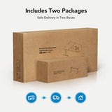 HUANUO L Shaped Standing Desk, Electric Executive Desk with Drawers, Adjustable Height Stand Up Desk, 55″ x 23.6″ One-Whole Piece Desktop, Home Office Computer Desk with 4 Memory Presets, Walnut HUANUO